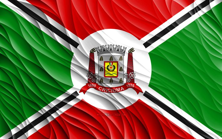 4k, क्रिसियुमा झंडा, लहराती 3 डी झंडे, ब्राजील के शहर, क्रिसियुमा का ध्वज, क्रिसियुमा का दिन, 3डी तरंगें, क्रिसियुमा, ब्राज़िल