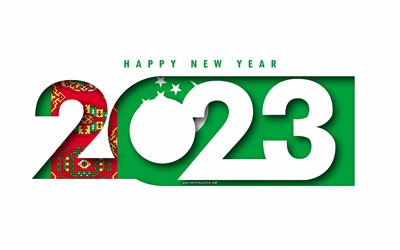 Happy New Year 2023 Turkmenistan, white background, Turkmenistan, minimal art, 2023 Turkmenistan concepts, Turkmenistan 2023, 2023 Yemen background, 2023 Happy New Year Turkmenistan