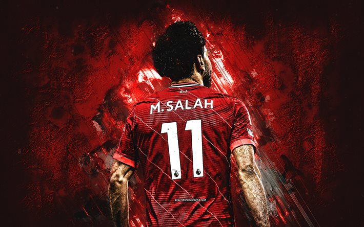 محمد صلاح, نادي ليفربول, لاعب كرة قدم مصري, لاعب مهاجم, منظر خلفي, الدوري الممتاز, إنكلترا, كرة القدم