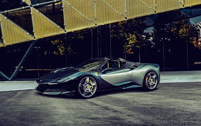 2024, Ferrari SP-8, 4k, front view, exterior, gray supercar, gray Ferrari, Italian sports cars, Ferrari