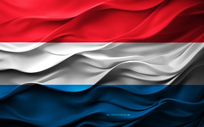 4k, Flag of Luxembourg, European countries, 3d Luxembourg flag, Europe, Luxembourg flag, 3d texture, Day of Luxembourg, national symbols, 3d art, Luxembourg