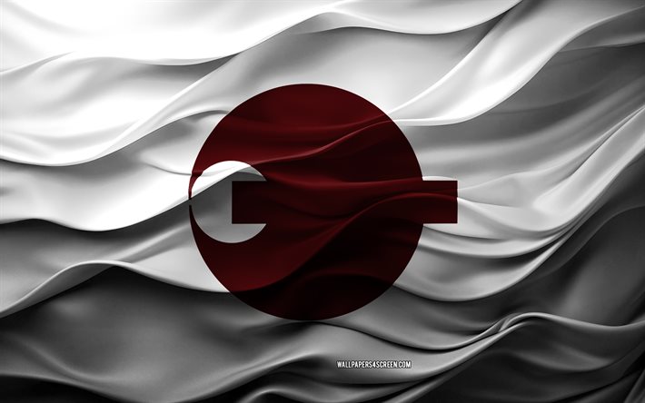 4k, flagge von nara, japanische präfekturen, 3d nara flag, japan, nara  flagge, 3d  textur, tag von nara, japanische nationale symbole, 3d  kunst, nara