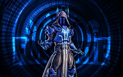 il re del ghiaccio fortnite, 4k, sfondo a spirale blu, fortnite, creativo, la pelle del re del ghiaccio, fortnite the ice king skin, pungente il re del ghiaccio, personaggi fortnite