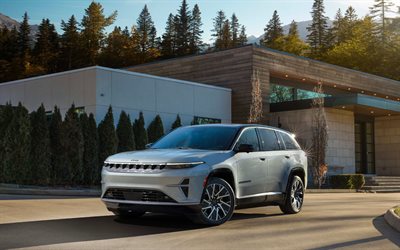2025, ジープワゴニアs, 4k, フロントビュー, 外観, 新しいワゴニアs, シルバーワゴニアs, アメリカの車, ジープ