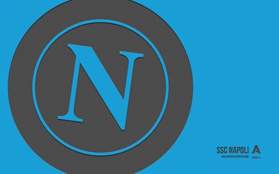 logo ssc napoli, 4k, sfondo blu, art di carbonio, emblema ssc napoli, club di calcio italiano, serie a, italia, ssc napoli, calcio, napoli fc