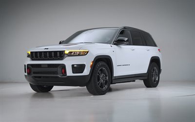 2026, jeep grand cherokee, 4k, vorderansicht, außen, weißer jeep grand cherokee, weißer suv, neuer grand cherokee 2026, amerikanische autos, jeep