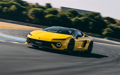 4k, lamborghini temerario alleggerita, pista de rodadura, 2026 coches, desenfoque de movimiento, lb634, superdeportivos, lamborghini temerario amarillo, lamborghini temerario, coches italianos, lamborghini
