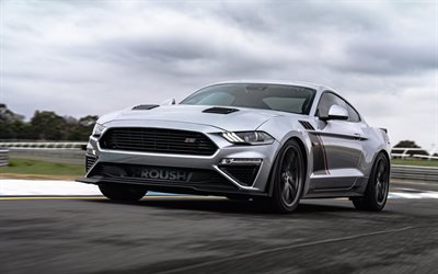 etapa 3 de roush, 4k, coche de carreras, coches 2020, sintonización, superdeportivos, especificaciones au, ford mustang, 2020 roush rs3, exterior, autos americanos, vado