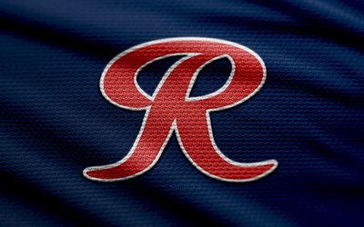 logotipo de tela tacoma rainiers, 4k, fondo de tela azul, pcl, bokeh, béisbol, logotipo de tacoma rainiers, emblema de los rainiers de tacoma, liga de la costa del pacífico, equipo de beisbol americano, tacoma rainiers