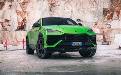 4k, Lamborghini Urus SE, 2026 cars, offroad, SUVs, Lamborghini Urus, headlights, Green Lamborghini Urus, 2026 Lamborghini Urus, italian cars, Lamborghini