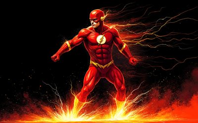 플래시, 화재 배경, 슈퍼 히어로, 플래시 캐릭터, 놀라운 일, 플래시 슈퍼 히어로, 플래시 온 파이어