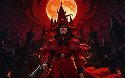 alucard, infierno, protagonista principal, manga hellsing, gafas naranjas brillantes, personajes infernales, manga japonés, alucard hellsing, alucard vampiro, nosferatu alucard, cazador de vampiros, caminante nocturno