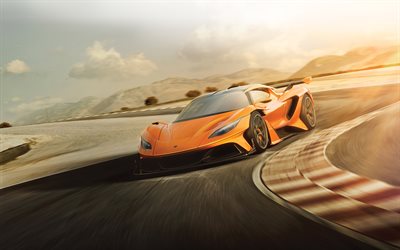 raceway, supercar, 2016, Apollo Freccia, velocità, arancione Apollo