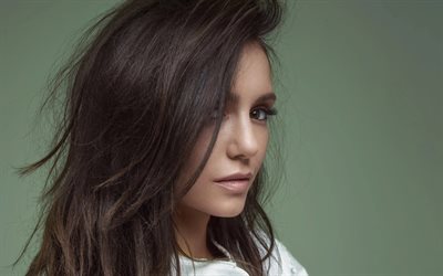 nina dobreva, 4k, retrato, actriz canadiense, sesión de fotos, hermoso vestido, modelo canadiense, sesión de fotos de nina dobrev
