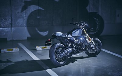 4k, bmw r 12 ninet édition limitée, vue arrière, 2026 vélos, parking, superbikes, bmw r 12 ninet, bmw motorrad, bmw r 12 ninet 2026, motos allemandes, bmw