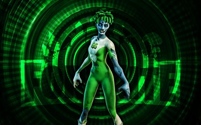 son back lash fortnite, 4k, fondo espiral verde, fortnite, creativo, tienen piel de pestañas traseras, fortnite son piel de pestañas traseras, son pestañas traseras, personajes fortnite