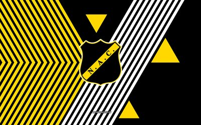 logotipo de nac breda, 4k, equipo de fútbol holandés, fondo de líneas amarillas verdes, nac breda, eredivisie, países bajos, arte lineal, emblema del nac breda, fútbol americano