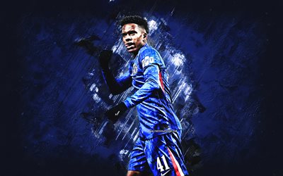 Estevao, Chelsea FC, Brazilian Footballer, Blue Stone Background, Football Stars, Estevao Sign, Grunge Art, Chelsea, Estevao Willian, England, Football, Estevao Chelsea