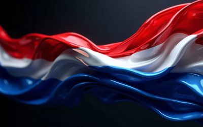 bandera holandesa, trazos de pintura azul blanco rojo, bandera de los países bajos, pintar arte, bandera de holanda, europa, países bajos, bandera holandesa de trazos de pintura