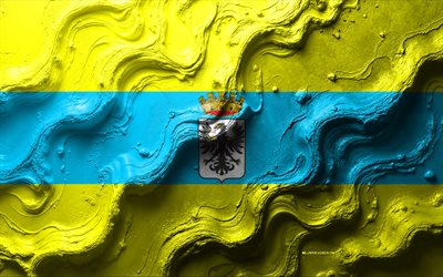 ट्रेंटो झंडा, 4k, पत्थर की लहर बनावट, इतालवी शहरों के झंडे, ट्रेंटो का झंडा, 3डी ट्रेंटो ध्वज, इटली, ट्रेंटो शहर का झंडा, ट्रेंटो