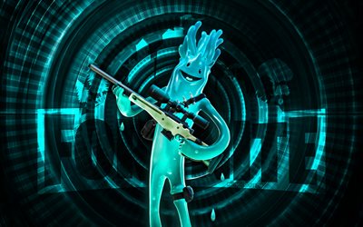 gelatina tropical fortnite, 4k, fondo espiral turquesa, fortnite, creativo, piel de gelatina tropical, piel de gelatina tropical fortnite, gelatina tropical, personajes fortnite