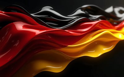 deutsche flagge, schwarze rote gelbe farbstriche, flagge von deutschland, kunst malen, deutschland flagge, europa, deutschland, deutsche farbstrichflagge