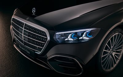 mercedes benz s 500, 4k, kapatmak, 2026 araba, farlar, v223, 2026 mercedes benz s sınıfı, alman arabaları, mercedes