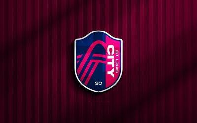 4k, st louis city sc 3d  logo, mls, violetti 3d  tausta, jalkapallo, st louis city sc  tunnus, st louis city sc  logo, st louis city sc, amerikkalainen jalkapalloseura, st louis city fc