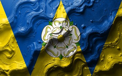 West Yorkshire flag, 4k, stone wave texture, Flag of West Yorkshire, 3D West Yorkshire flag, England, flags of Ceremonial counties of England, West Yorkshire