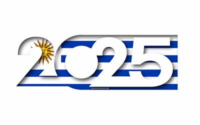 2025 Uruguay, white background, Uruguay, minimal art, 2025 Uruguay concepts, Uruguay 2025, flag of Uruguay, 2025 Uruguay background, Uruguay flag