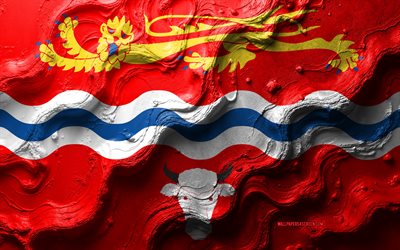 ヘレフォードシャーフラッグ, 4k, ストーンウェーブテクスチャ, ヘレフォードシャーの旗, 3dヘレフォードシャーフラッグ, イギリス, イングランドの儀式郡の旗, ヘレフォードシャー