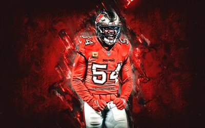 lavonte david, tampa bay buccaneers, roter steinhintergrund, nfl, grunge  kunst, usa, national football league, amerikanischer fußball