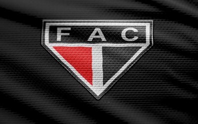 logo ferroviario ac fabric, 4k, sfondo in tessuto nero, serie brasiliana c, bokeh, calcio, logo ferroviario ac, emblema ferroviario ac, ferroviario ac, club di calcio brasiliano, ferroviario fc