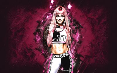 Liv Morgan, WWE, American wrestler, pink stone background, WWE Champion, Liv Morgan wrestler, grunge art, USA, wrestling, Gionna Jene Daddio, Liv Morgan WWE, World Wrestling