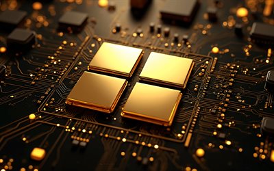 logotipo de metal dourado da microsoft, logotipo dourado do windows 11, 4k, logotipo do windows 11, emblema do windows 11, microsoft, sinal do windows 11, fundo de tecnologia de ouro, logotipo do windows, janelas 11, windows