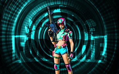 minty derby dinamo fortnite, 4k, fondo espiral turquesa, fortnite, creativo, diseño de dinamo minty derby, diseño de dinamo fortnite minty derby, dinamo del derby de menta, personajes fortnite
