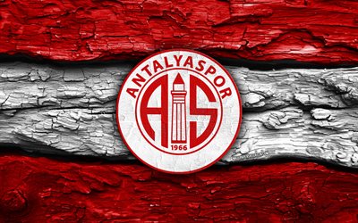 logotipo de madeira do antalyaspor, 4k, fundo de madeira branco vermelho, superliga, futebol, logotipo do antalyaspor, emblema do antalyaspor, antalyaspor, clube de futebol turco, antalyaspor fc