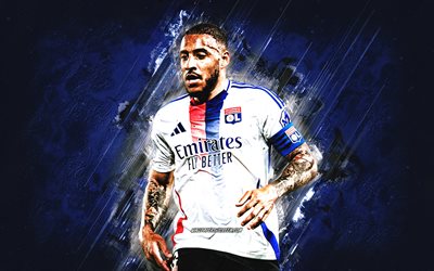 corentin tolisso, olympique lyonnais, footballeur français, fond de pierre bleue, grunge, ligue 1, france, football, corentin tolisso olympique lyonnais