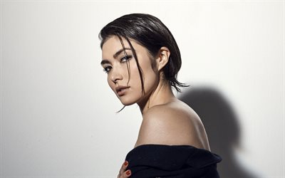 daniella pineda, 미국 여배우, 초상화, 사진 촬영, 검은 드레스, 미국 스타, daniella pineda 사진 촬영