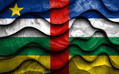 4k, drapeau de la république centrafricaine, pays africains, drapeaux d'ondes 3d en bois, jour de la république d'afrique centrale, afrique, république centrafricaine symboles nationaux, république centrafricaine