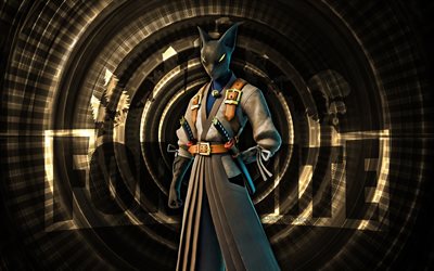 Azuki Fortnite, 4k, brown spiral background, Fortnite, creative, Azuki Skin, Fortnite Azuki Skin, Azuki, Fortnite characters