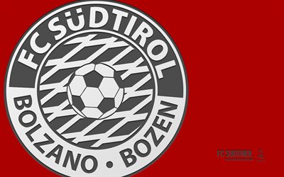 شعار fc sudtirol, 4k, خلفية حمراء, فن الكربون, fc sudtirol emblem, نادي كرة القدم الإيطالي, دوري الدرجة الأولى, إيطاليا, fc sudtirol, كرة القدم, sudtirol