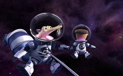 Scrat, space, 2016, characters, adventure, Ice Age Collision Course