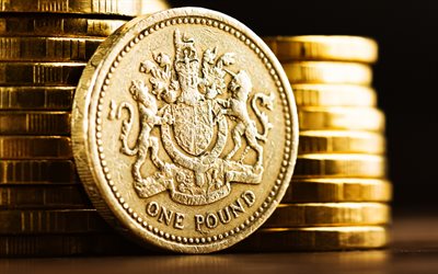 englannin punta, punta, punnan symboli, kolikot, valuutta, ison-britannian raha, raha