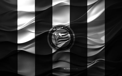 4k, logotipo de sk sturm graz, fondo 3d blanco negro, bundesliga austriaca, sk sturm graz emblembro, ardilla de resistencia, equipo de fútbol austriaco, bandera de graz sk sturm, textura 3d, austria, sk sturm graz, fútbol americano, fútbol, sportklub sturm graz