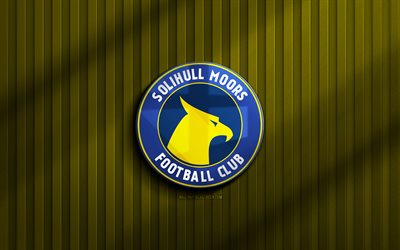 4k, solihull moors fc 3d logotipo, liga nacional, fondo 3d amarillo, fútbol, solihull moors fc emblema, solihull moors fc logo, solihull moors fc, fútbol americano, club de fútbol inglés, morihull moros