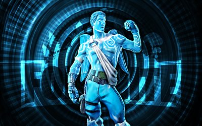 frozen love ranger fortnite, 4k, fundo em espiral azul, fortnite, criativo, pele ranger de amor congelado, fortnite frozen love ranger skin, ranger de amor congelado, personagens fortnite